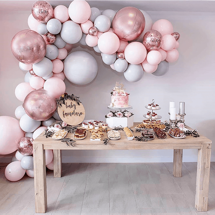 338Pcs/Set Pink Balloons Arch Kit Tape Party Birthday Wedding Garland Decor