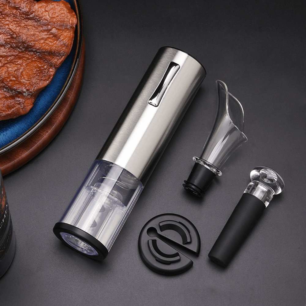 Vino Opener Automatic Corkscrew Electric Bottle Openers Set with Vino Stopper Gift Box USB Charging Cable Kitchen Accessories