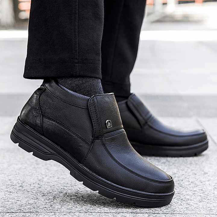 Men Comfy Waterproof Non Slip Warm Soft Business Casual Ankle Boots