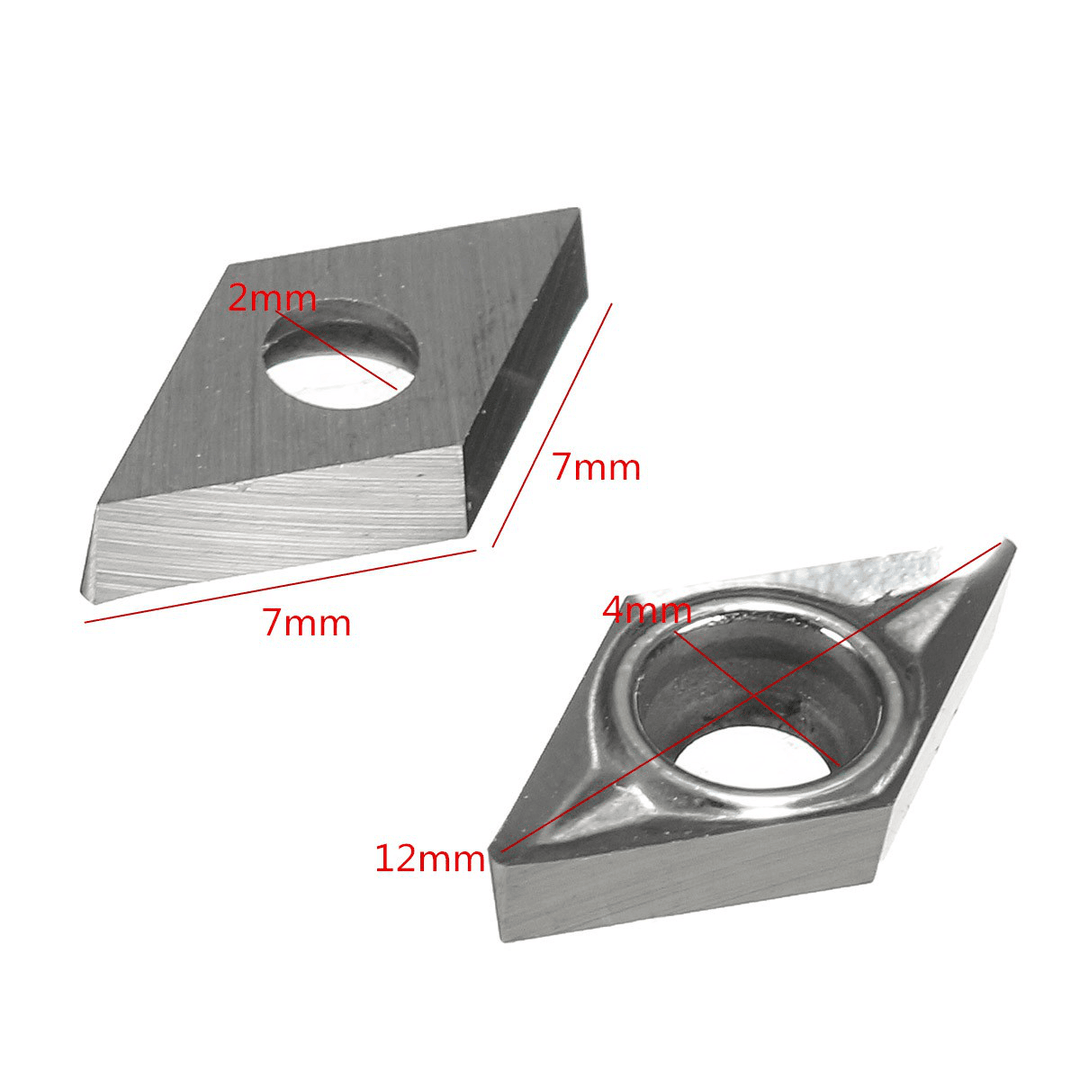 Drillpro 10Pcs DCGT0702-AK H01 / DCGT21.51-AK H01 Inserts Used for Aluminum Turning Tool Holder Cutter