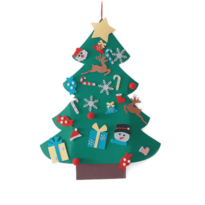 2020 Christmas Decor DIY Felt Christmas Tree for Home New Year Gifts Christmas Ornaments Santa Claus LED Xmas Tree