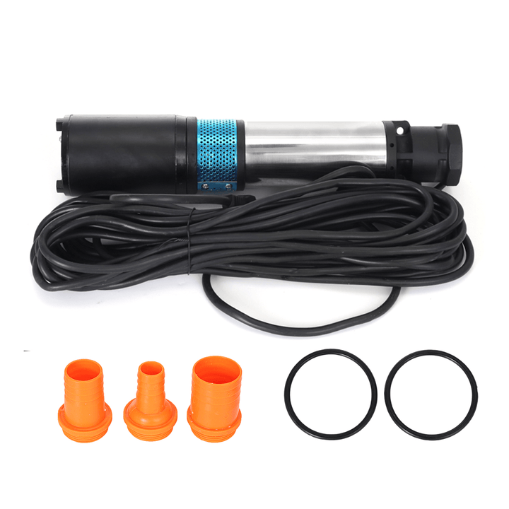 12V/24V/48V Solar DC Submersible Deep Well Pump 10 Metre Cable for Battery Car Agricultural Irrigation Water Pump - MRSLM