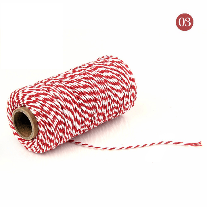 2Mm 100M Two-Tone Cotton Rope DIY Handcraft Materials Cotton Twisted Rope Gift Decor Rope Brush - MRSLM