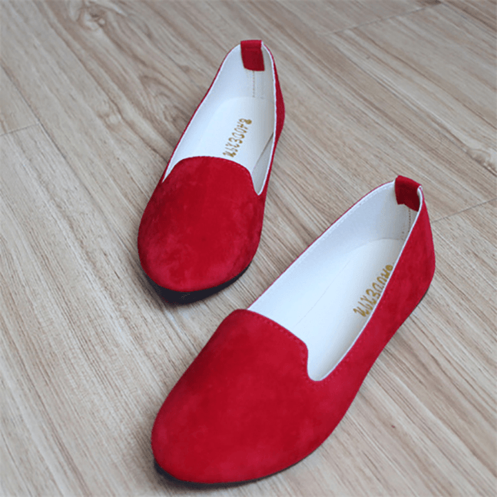 US Size 5-11 Women Flats Comfortable Casual Slip on Pointed Toe Suede Flat Loafers Shoes