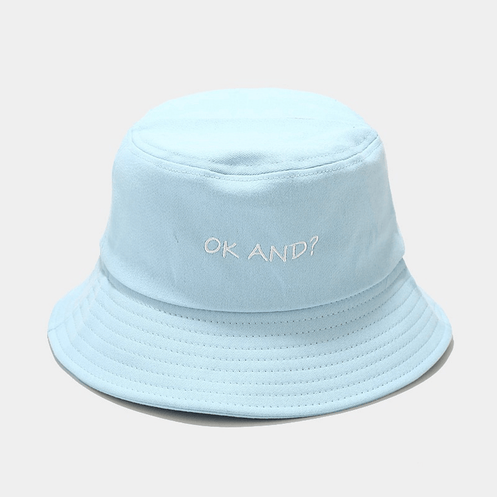 Macaron OK and Embroidered Fisherman Hat