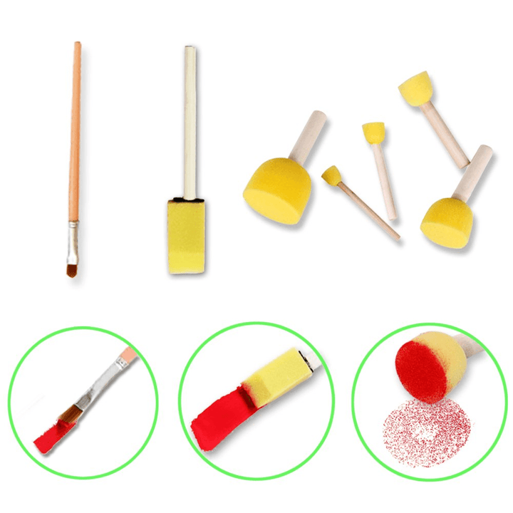 27Pcs Drawing Stamp Painting Pen Sponge Brushes Storage Bag Set Children Toys Gift