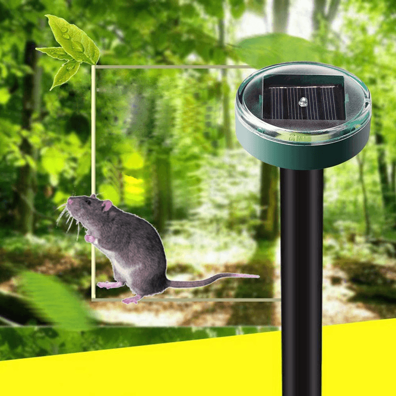 2Pcs Solar Mole Repellent Ultrasonic Outdoor Powered Sonic Gopher Mole Snake Mouse Pest anti Repeller