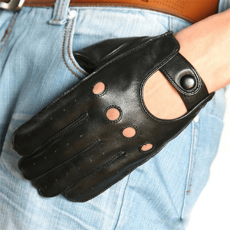 Men'S Driving Leather Driving Touch Screen Gloves