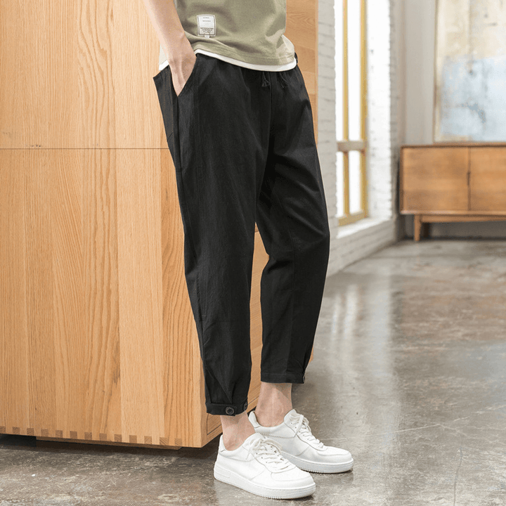 Loose plus Size Sports Cropped Trousers