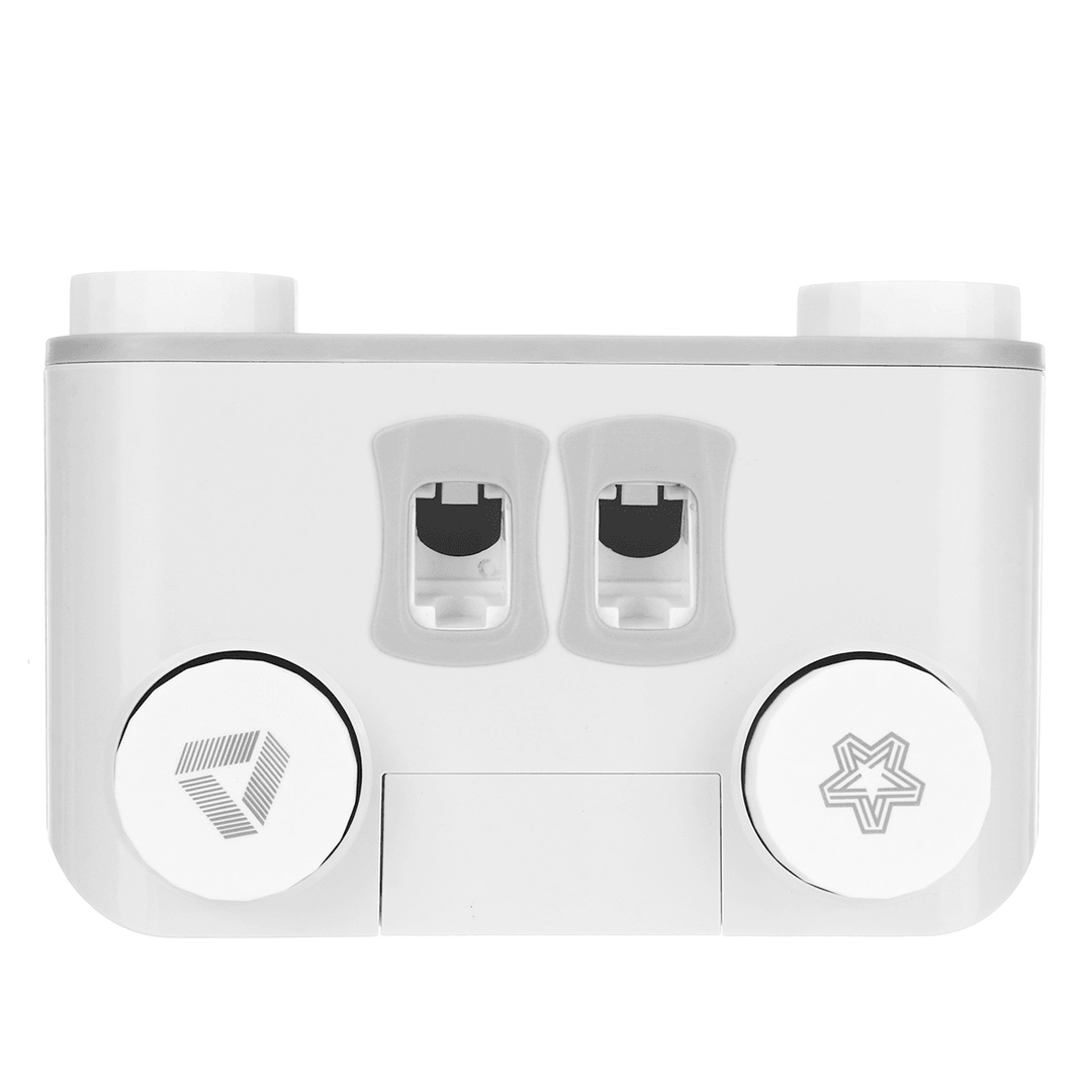 Bakeey Wall Mount Toothpaste Squeezer Automatic Toothpaste Dispenser Toothbrush Holder Bathroom Storage Rack