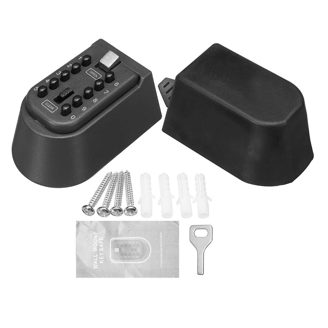 Outdoor Wall Mount Key Safe Combination Lock Storage Box 10-Digital Password