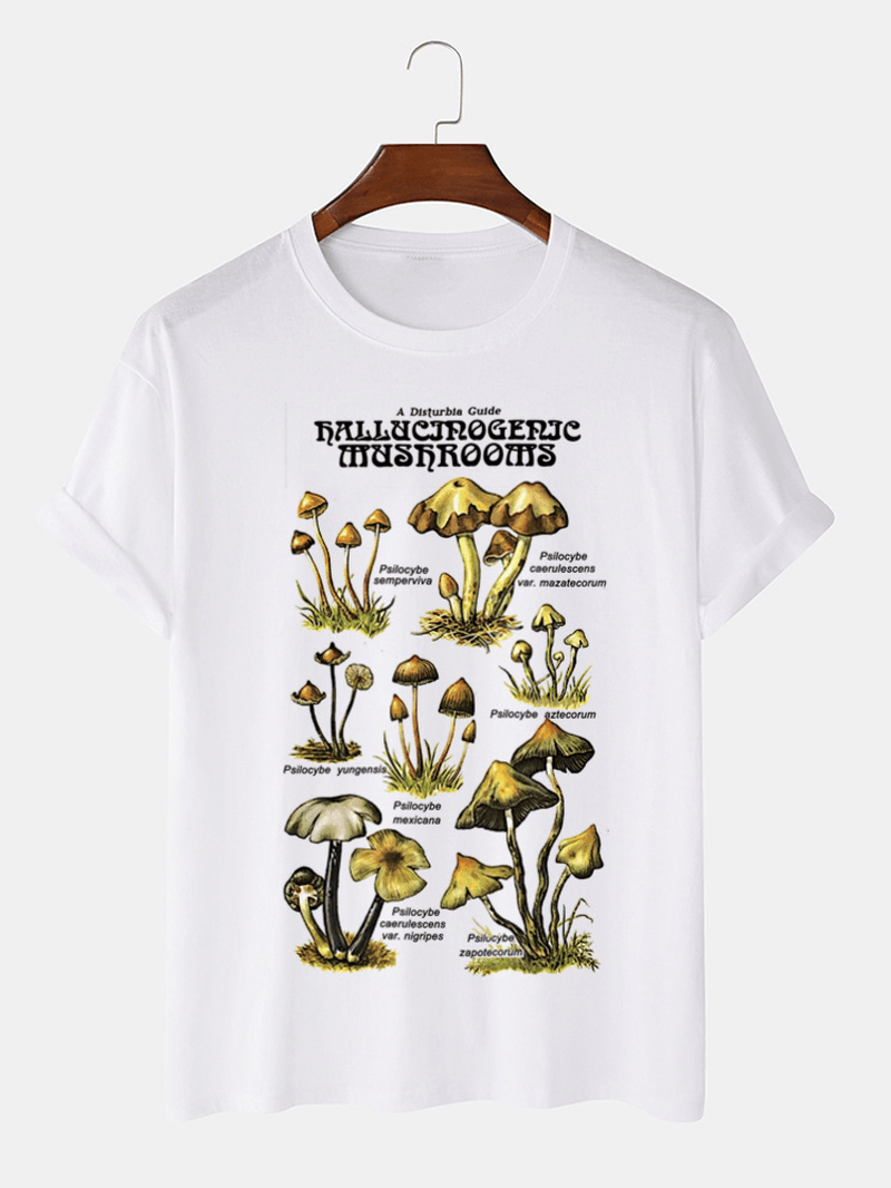 Mens 100% Cotton Mushroom Sort Graphic Print Community Spirit T-Shirt