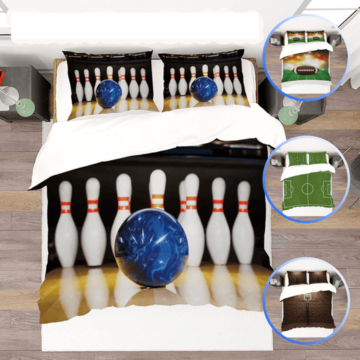 3D Printed Football Basketball Bowling GA Bedding Set Bedlinen Duvet Cover Pillowcases for Bedding Set - MRSLM