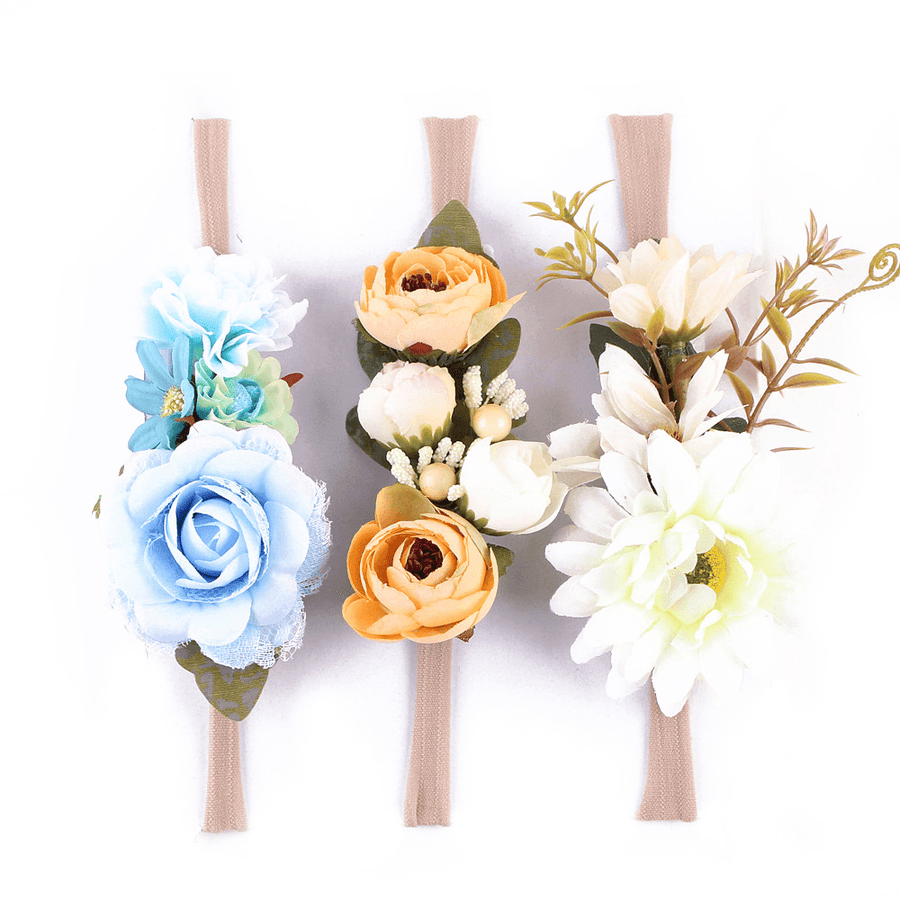 Flower Headband | Baby Headdress Photo Headband Headband Child Camellia Wreath Seaside Holiday Simulation Flower Hair Band - MRSLM