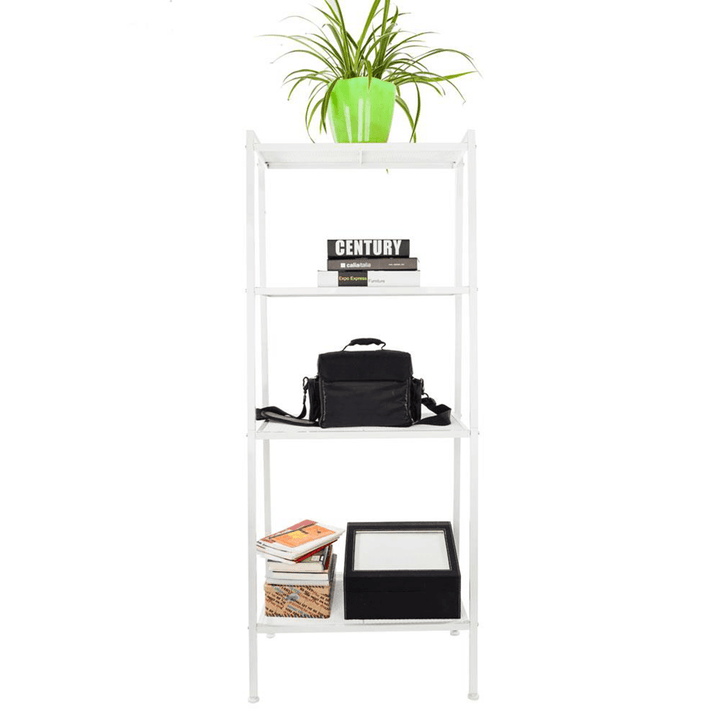 4 Tiers Wall Leaning Ladder Shelf Bookcase Bookshelf Storage Rack Shelves Storage Stand Unit Organizer for Office Home Bedroom Living Room