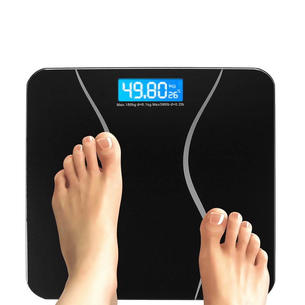 397Lb LCD Digital Weight Scale Electronic Glass Fitness Health Scale Max Load 180Kg