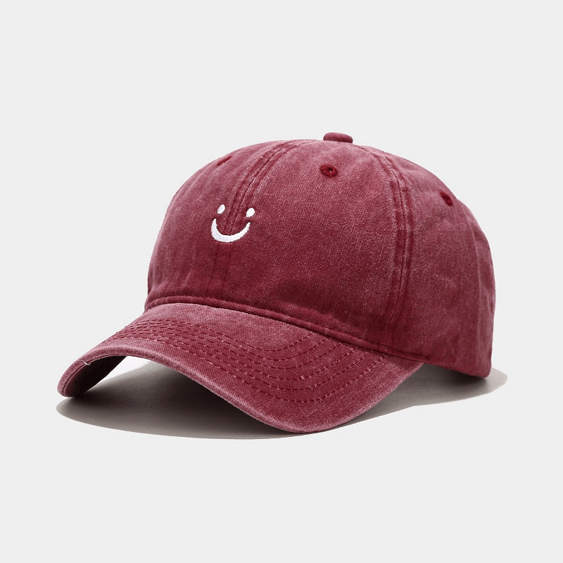 Emoji Smiley Washed Old Baseball Cap