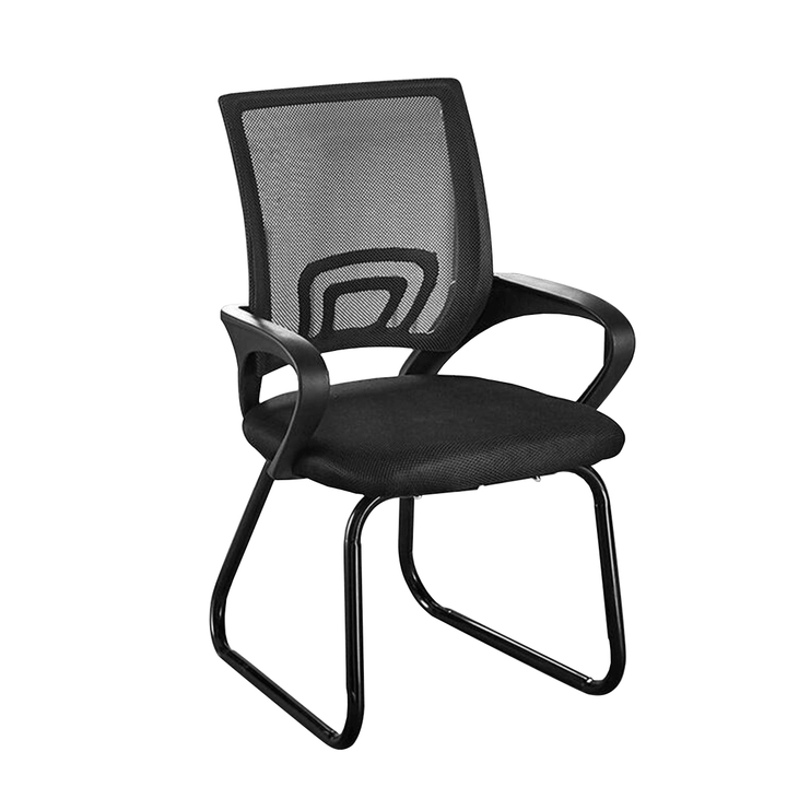 Home Office Chair Ergonomic Mesh Mid-Back Computer Desk Seat Metal Base No Wheel - MRSLM