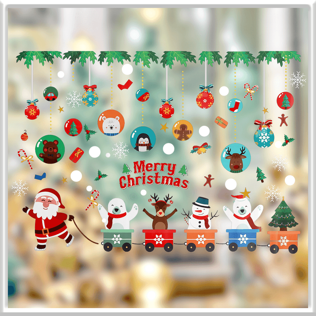 2020 Christmas Decoration Sticker Glass Windows Decals Merry Christmas Home Decoration Wall Stickers Kids Room New Year Wallpaper - MRSLM