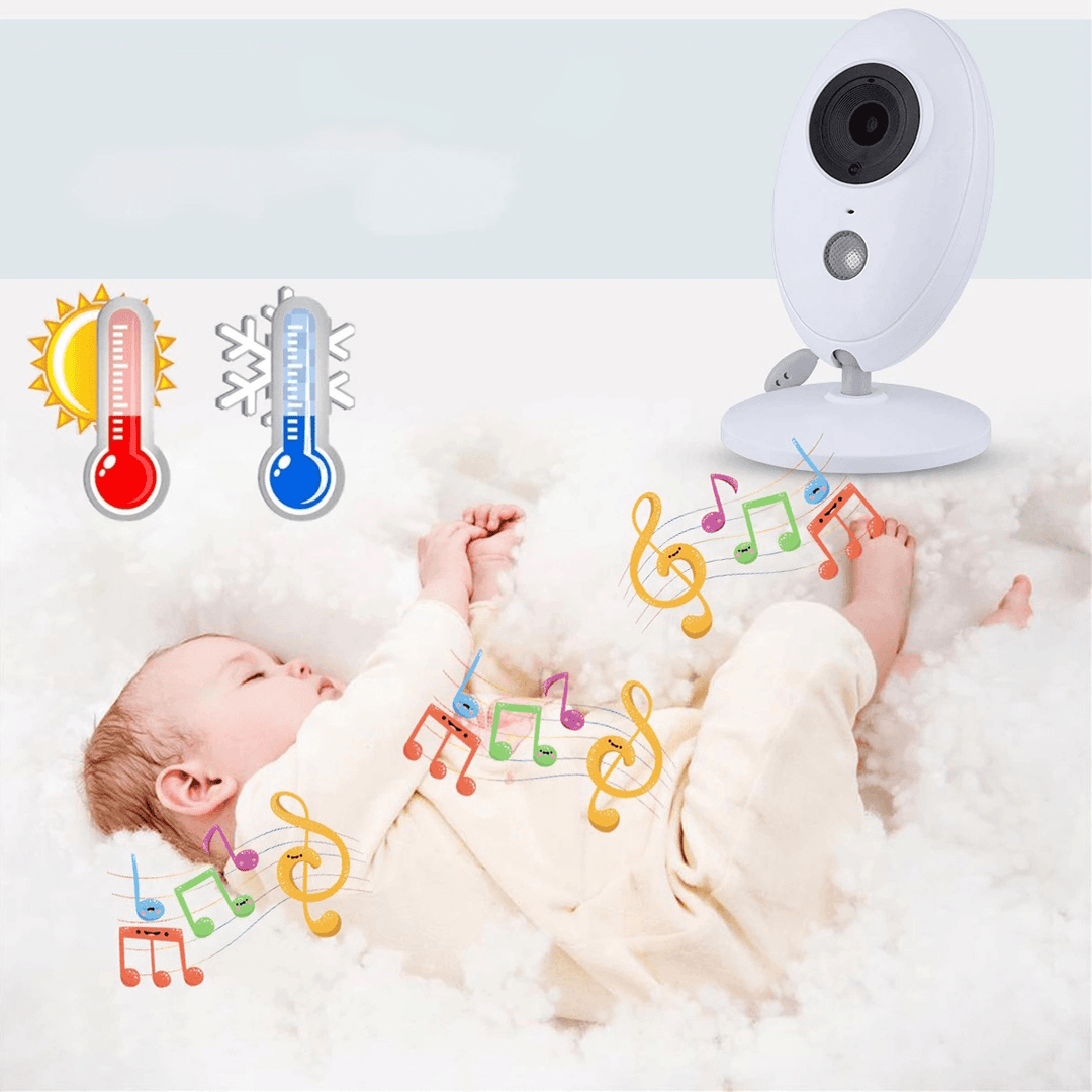 3.5 Inch Wireless Baby Monitor Baby Security Camera Night Vision Temperature Detection LCD HD Display Two-Way Talk Camera with Lullaby