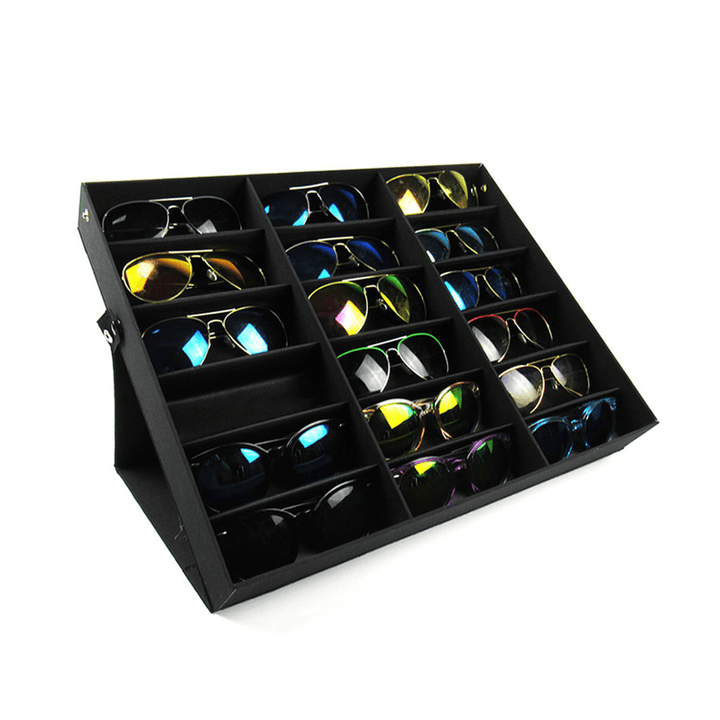 18 Grids Eyeglass Sunglasses Glasses Storage Display Box Grid Stand Case Box Holder