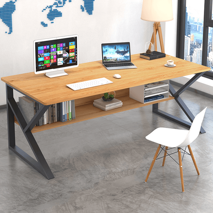 Computer Desk Student Writing Study Table Workstation Laptop Desk Game Table with Storage Shelf for Home Office Supplies - MRSLM