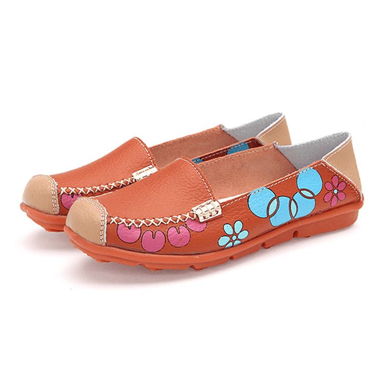 Women Flats Shoes Comfortable Breathable Slip on Flower Floral Flat Loafers Shoes