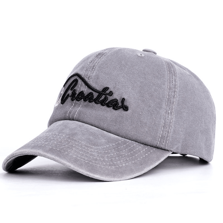 Plus Size Adjustable Letter Embroidered Baseball Cap Outdoor Washed Cotton Sunbonnet - MRSLM