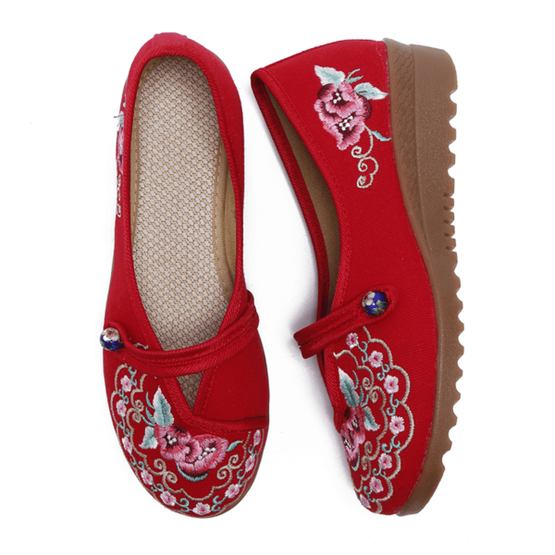 Flower Embroidery Comfortable Soft Flats