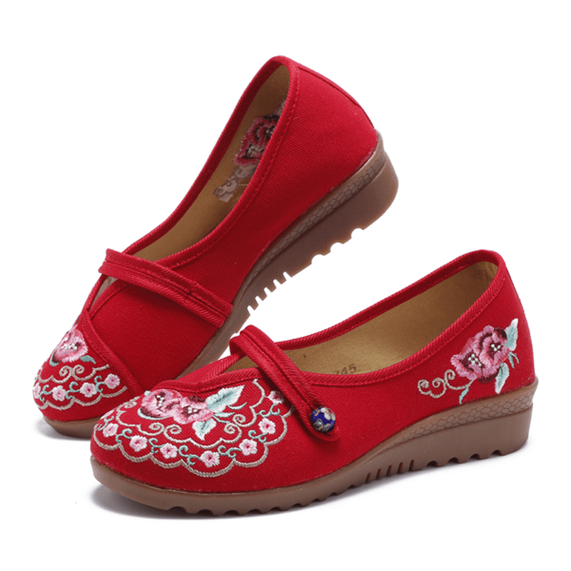 Flower Embroidery Comfortable Soft Flats