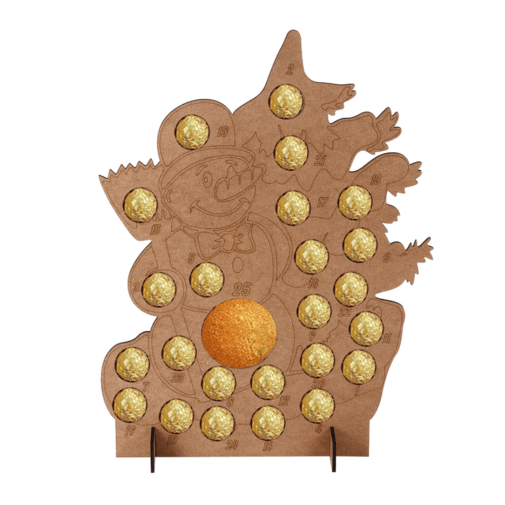 Wooden Christmas Advent Calendar Snowman Chocolates Orange Storage Box Xmas Gift Decorations