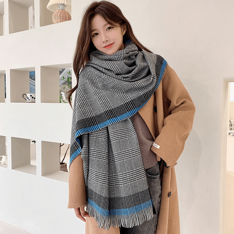 Thickened Cashmere Thermal Shawl Dual-Use Scarf