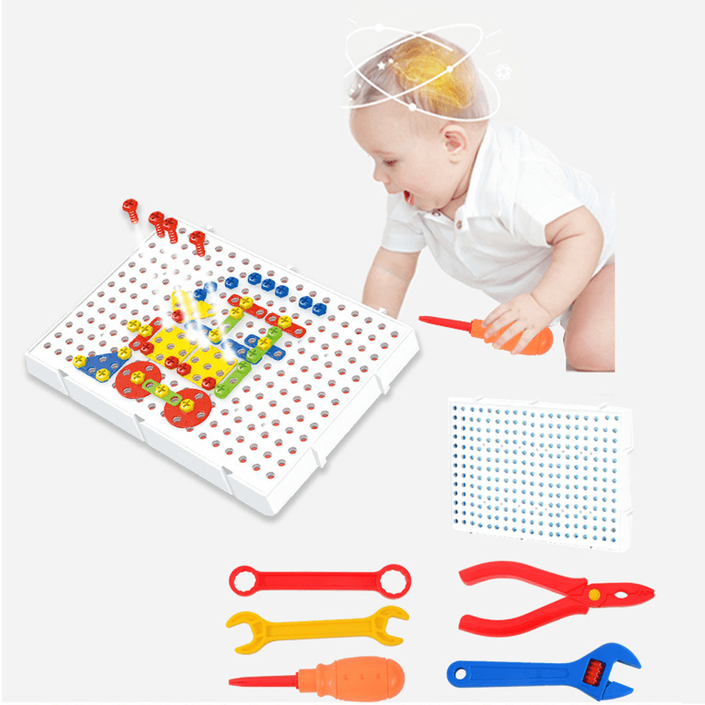 78 Pcs Drilling Screw Puzzle Jigsaw Toys Electric Drill Puzzle Toys Disassemble Children Building Bricks Intellectual Training Toys Kid Gift