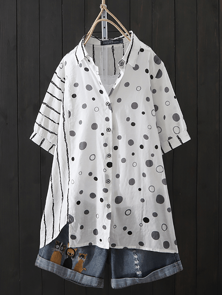 Polka Dot Print Blouse - MRSLM