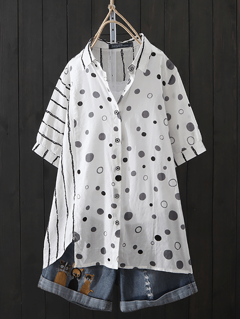 Polka Dot Print Blouse - MRSLM