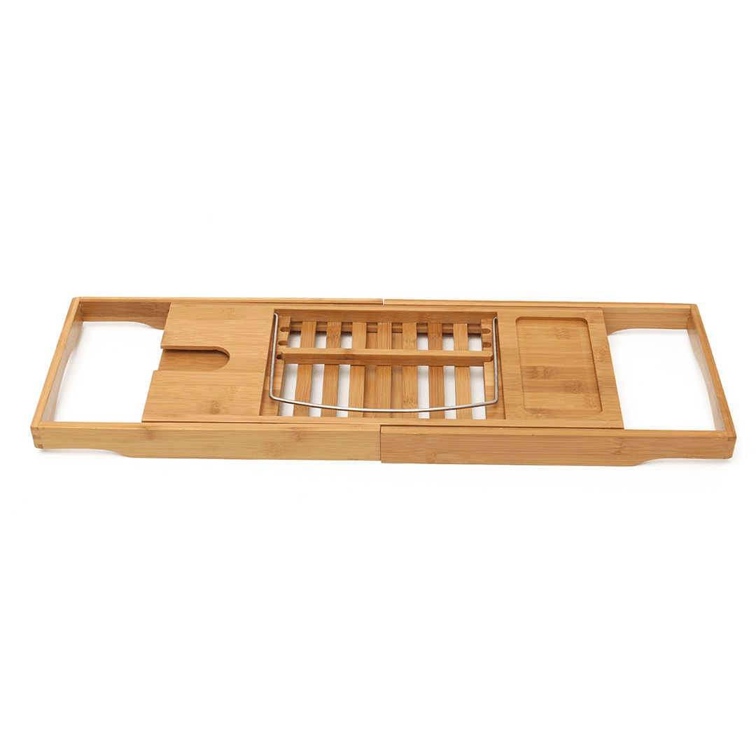 Luxury Bathroom Bamboo Bath Shelf Bridge Tub Caddy Tray Rack Wine Holder Bathtub Rack Support Storage