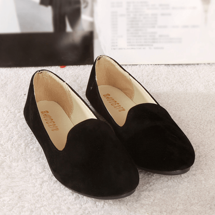 US Size 5-11 Women Flats Comfortable Casual Slip on Pointed Toe Suede Flat Loafers Shoes