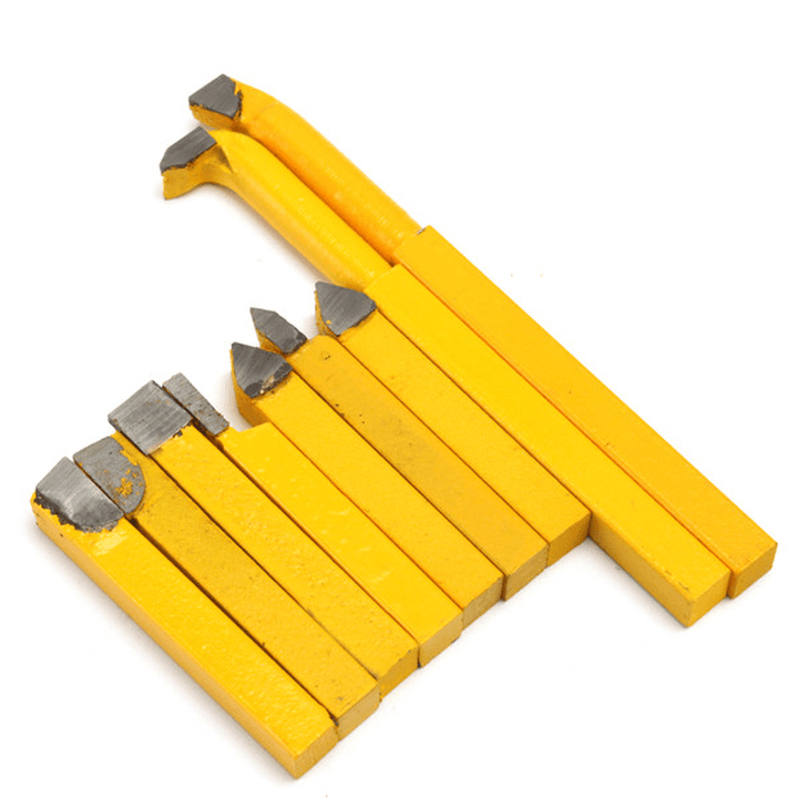 9Pcs 8X8Mm YW1 Carbide Lathe Turning Tool Holder Yellow