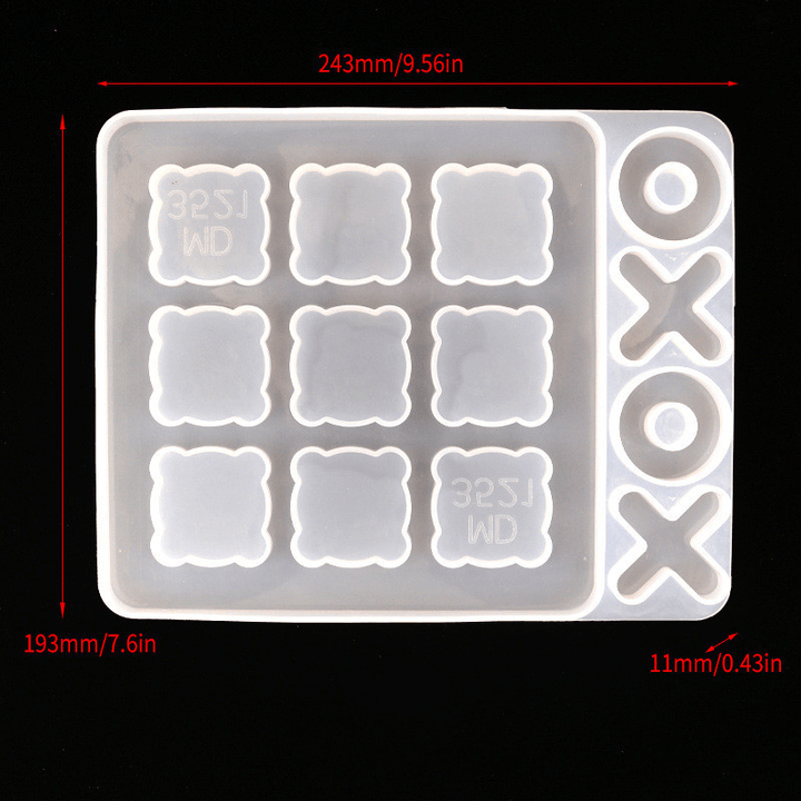 Crystal Epoxy Mold XO Jiugong Game Chess Tic Tac Toe Silicone Mold Epoxy Mold Board Game