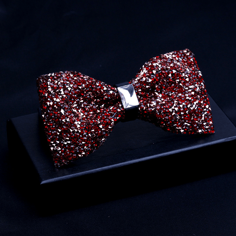 Fashionable Men'S Shiny Diamond Bow Tie