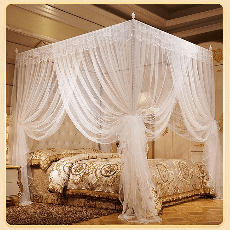 1.8 X 2M Luxury Princess Style Bed Netting Curtain Panel Bedding Canopy Four Corner Mosquito Net