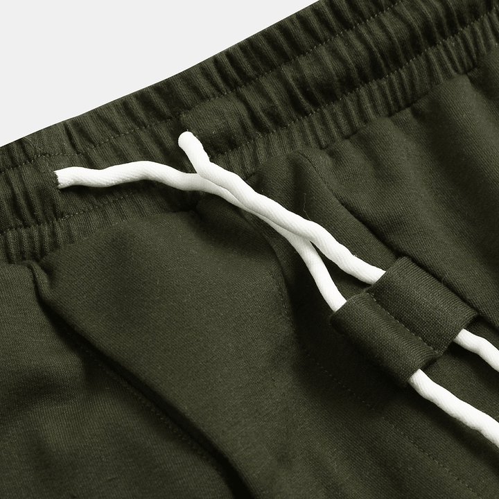 Men'S Army Green Cotton Shorts Drop Crotch Pants