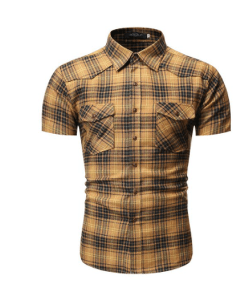 Men'S Plaid Shirt Casual Style plus Size