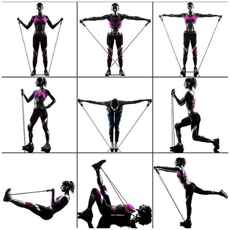 10-16Pcs/Set Resistance Bands Yoga Rubber Tubes Home Fitness Pull Rope Gym Exercise Tool