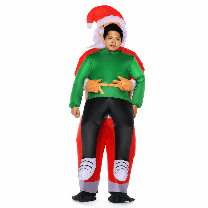 Christmas Adult Inflatable Santa Claus Funny Clothing Props Costume Adult Funny Blow up Suit Party Fancy Dress Unisex Costume for Women Men