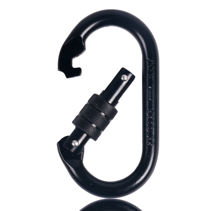 25Kn O-Threaded Steel Lock Carabiner Climbing Equipment CE / UIAA Screw Locking Rock