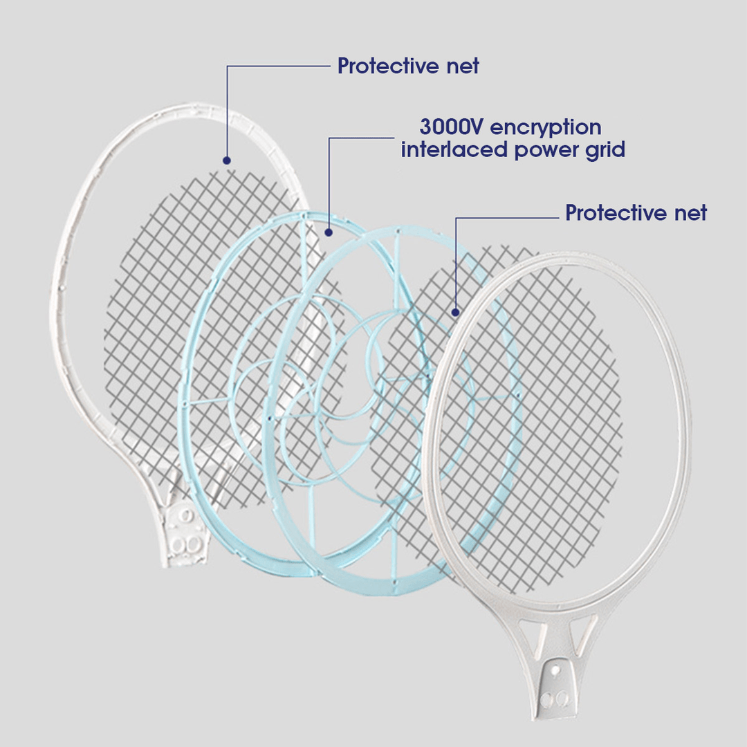 Rechargeable LED Electric Fly Swatter Mosquito Dispeller Home Camping Travel