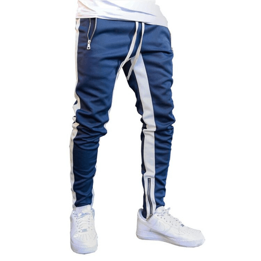 Long Trousers Zipper Men'S Trousers Sports Pants Running Pants Double Pocket Zipper Pants