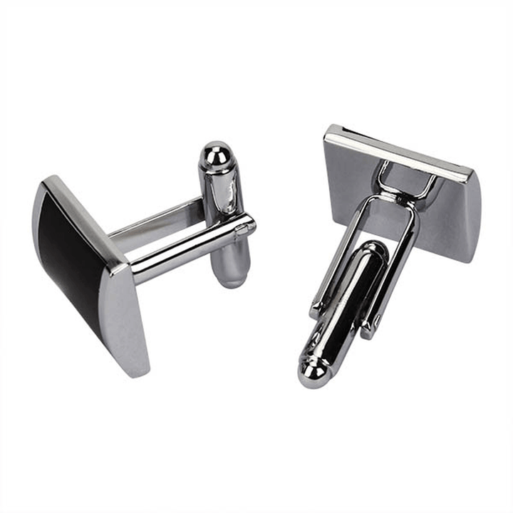 WSC Men Cufflinks Metal Series Stylish Enamel Square Shape Decoraction for Shirts