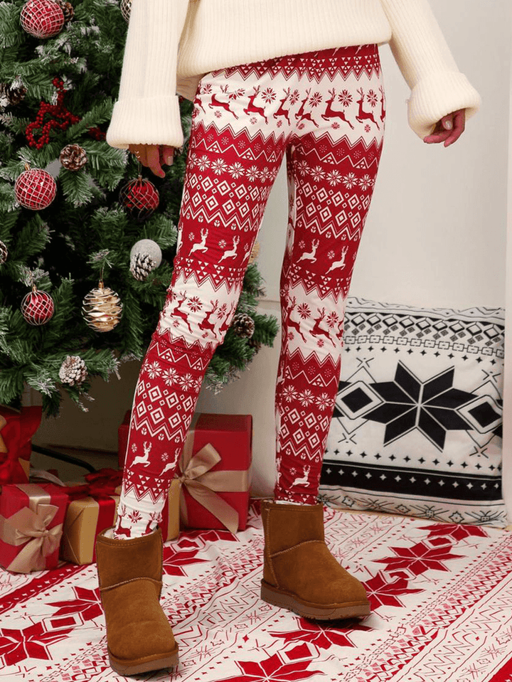 Christmas Women Loose Casual Print Pants - MRSLM